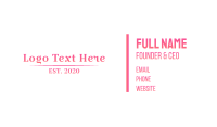 Boutique Wordmark Business Card