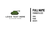 Green War Tank  Business Card