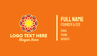 Orange Lotus Flower Business Card Design