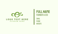 Green Organic Letter E Business Card
