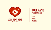 Red Heart Camera App Business Card Design
