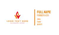Modern Abstract Flame Business Card