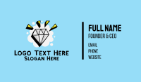 Shiny Diamond Doodle  Business Card Design