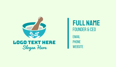Organic Mortar Pestle Business Card Image Preview