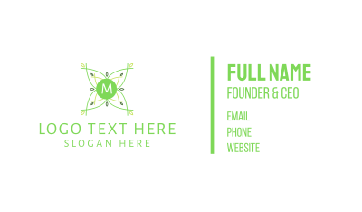 Green Plant Nature Lettermark Business Card