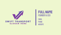 Violet Letter V Arrow Courier  Business Card Image Preview