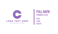 Purple Letter C Business Card