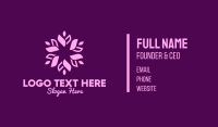 Purple Floral Wreath Business Card Design