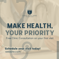 Clinic Medical Consultation Linkedin Post Design