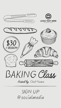 Illustrated Baking Class Instagram Story