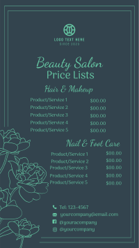 Salon Pricelist Facebook Story