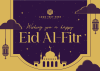 Mosque Eid Al Fitr Postcard