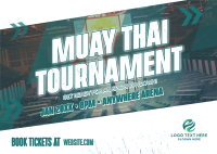 Muay Thai Tournament Postcard Design