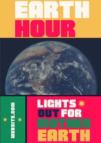 Mondrian Earth Hour Reminder Poster