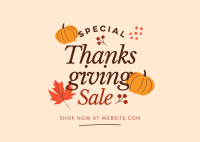 Thanksgiving Sale Postcard