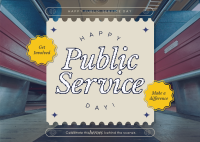 Modern Nostalgia Public Service Day Postcard Design