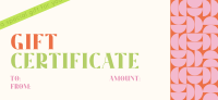 Modern Quirky Pattern Gift Certificate