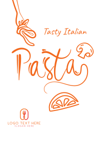 Italian Pasta Script Text Poster