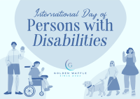 Simple Disability Day Postcard