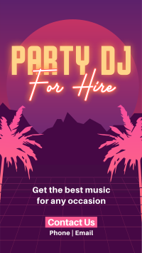 Synthwave DJ Party Service Instagram Reel Image Preview