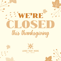 Closed On Thanksgiving Instagram Post Design