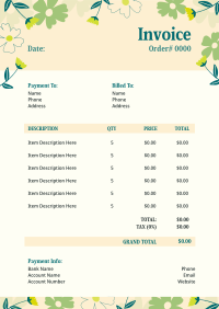 Quirky Floral Invoice