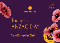 Anzac Day Message Postcard