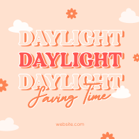 Quirky Daylight Saving Instagram Post Design