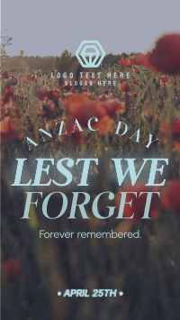 Red Poppy Lest We Forget Video