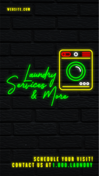 Neon Laundry Shop Facebook Story