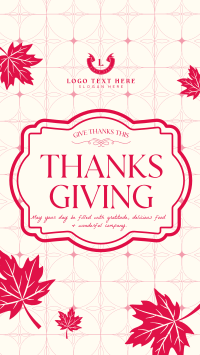 Elegant Thanksgiving Greeting YouTube Short Design