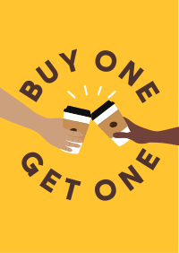 Buy One Get One Coffee Flyer Design