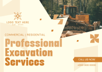 Professional Excavation Services Postcard