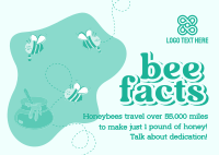 Honey Bee Facts Postcard