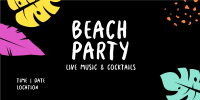 Beach Party Neon Twitter Post