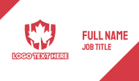 Red Canada Shield Business Card