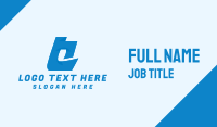 Blue Letter T Business Card Design