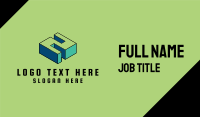 3D Pixel Letter Z Business Card Design