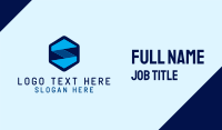 Hexagon Letter S Tech  Business Card Design