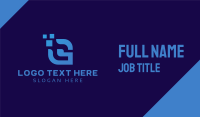 Blue Pixel Letter G Business Card Design