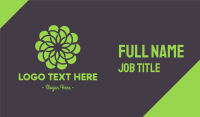 Green Flower Pattern Business Card Design