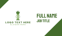 Green Cannabis Column Letter I Business Card