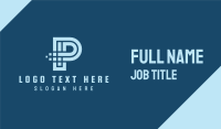 Pixelated Tech Letter P Business Card Design