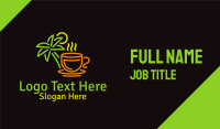 Neon Tropical Tea Business Card Design