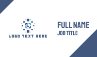 Blue Tile Pixel Lettermark Business Card Design