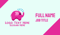 Pink Baby Elephant Bath Shower Business Card