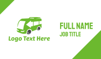 Green Van Bus Business Card Design