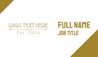 Gold Elegant Wordmark Business Card