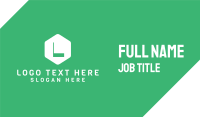 Green Hexagon Letter Business Card