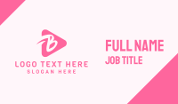 Pink Media Player Letter B Business Card
